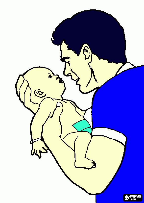 affetto tra padre e figlio da colorare