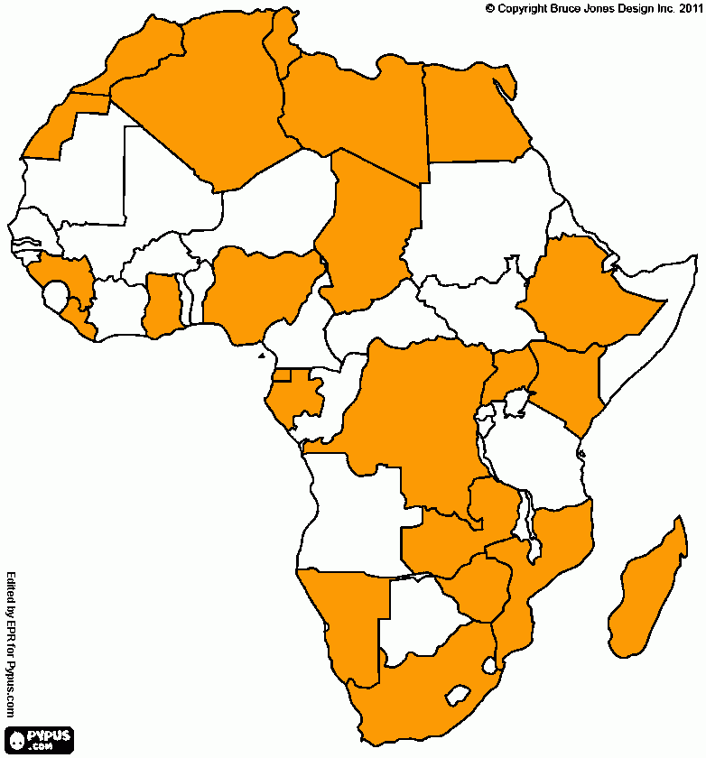 africa arancione da colorare