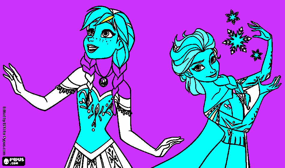 anna ed elsa colorate da nonna da colorare