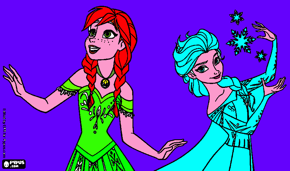 anna ed elsa da colorare