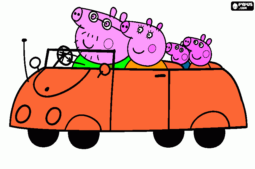 Auto di peppa da colorare