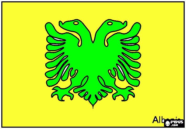 bandiera albania da colorare