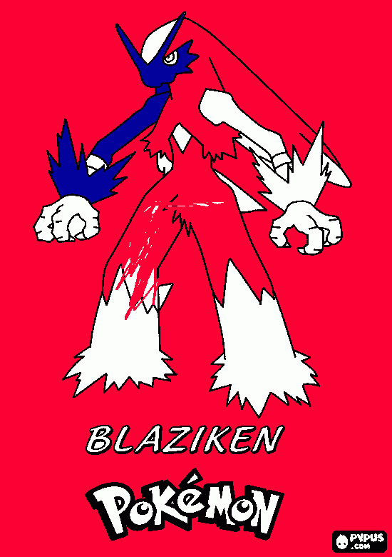 blaziken il potente da colorare