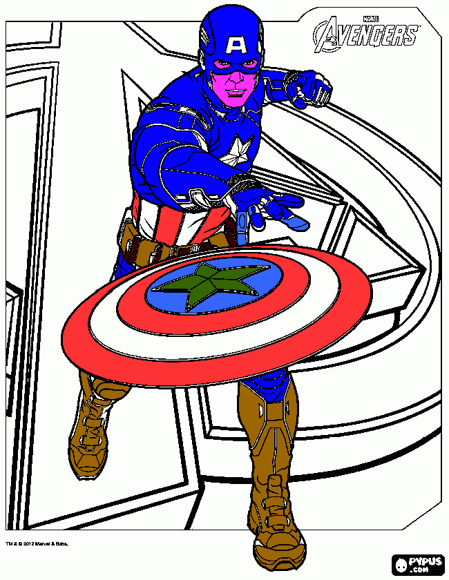 cap america da colorare