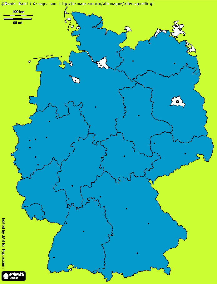 Cartina Germania da colorare