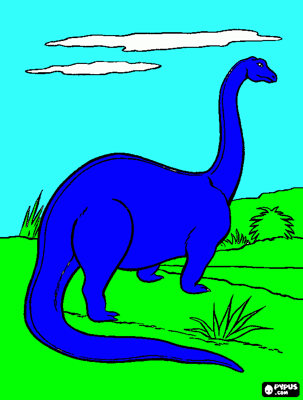 dinosauro blu da colorare