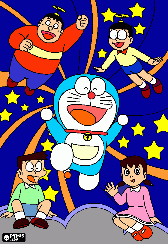 doraemon e i suoi amici  da colorare