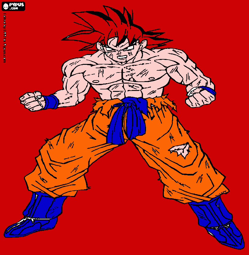 goku kaglioken da colorare