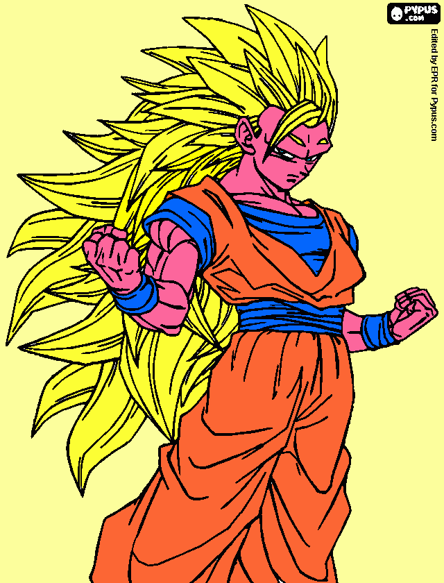 goku s.s3 da colorare