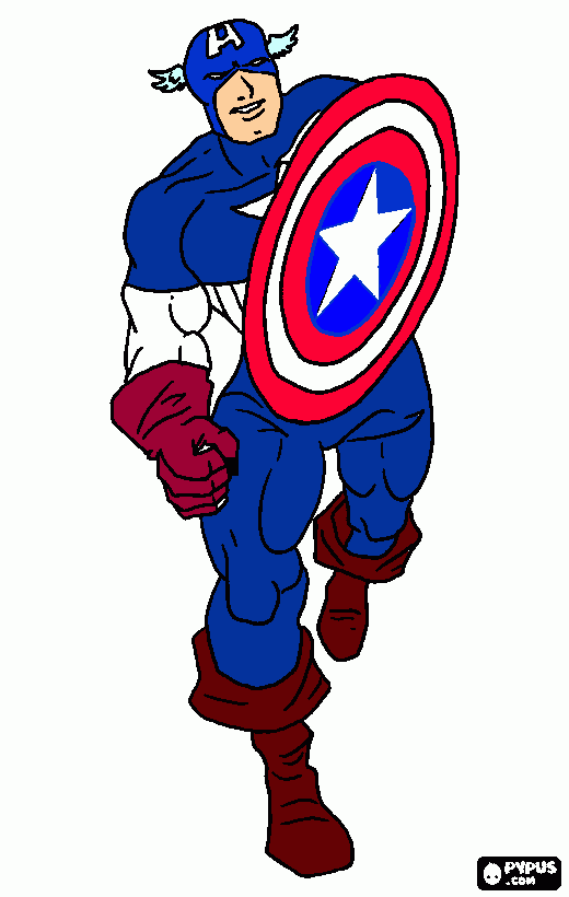 Il bellissimo capitan America  da colorare