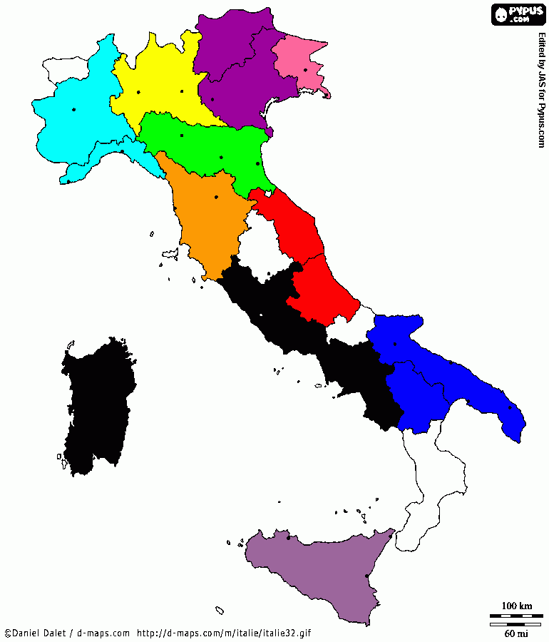 italia esatta da colorare