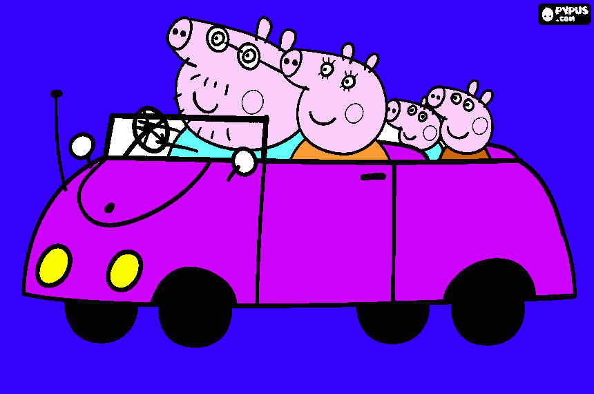 l'AUTO DI PAPA' PIG da colorare