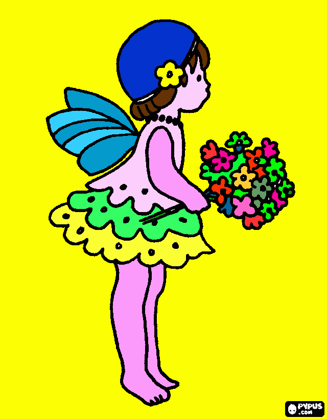 La bimba che ama i fiori da colorare