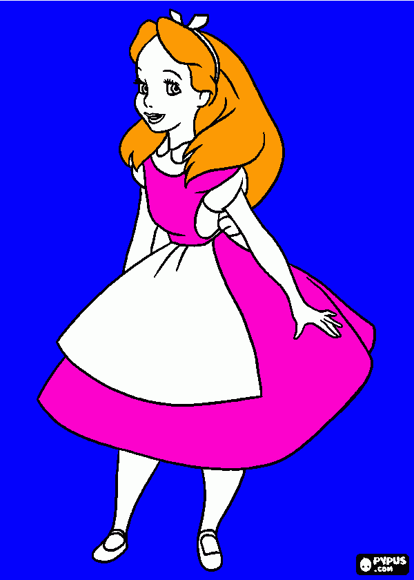 la ragazza alice da colorare