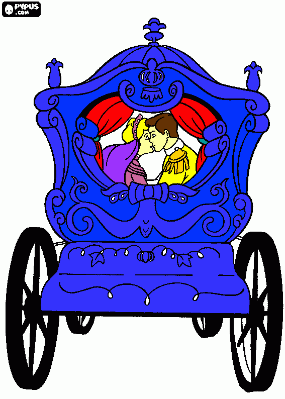 le nozze di Cenerentola e del principe da colorare