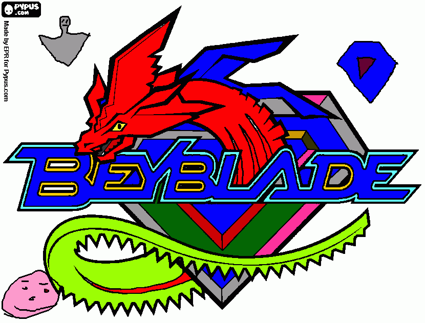 Logo beyblade 1000cose intorno al mondo da colorare