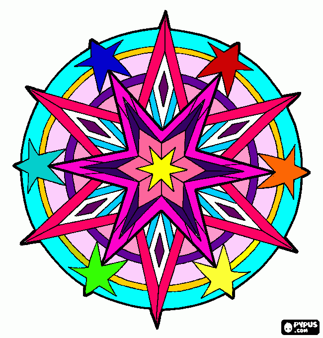 Mandala per invito festa Giuli da colorare