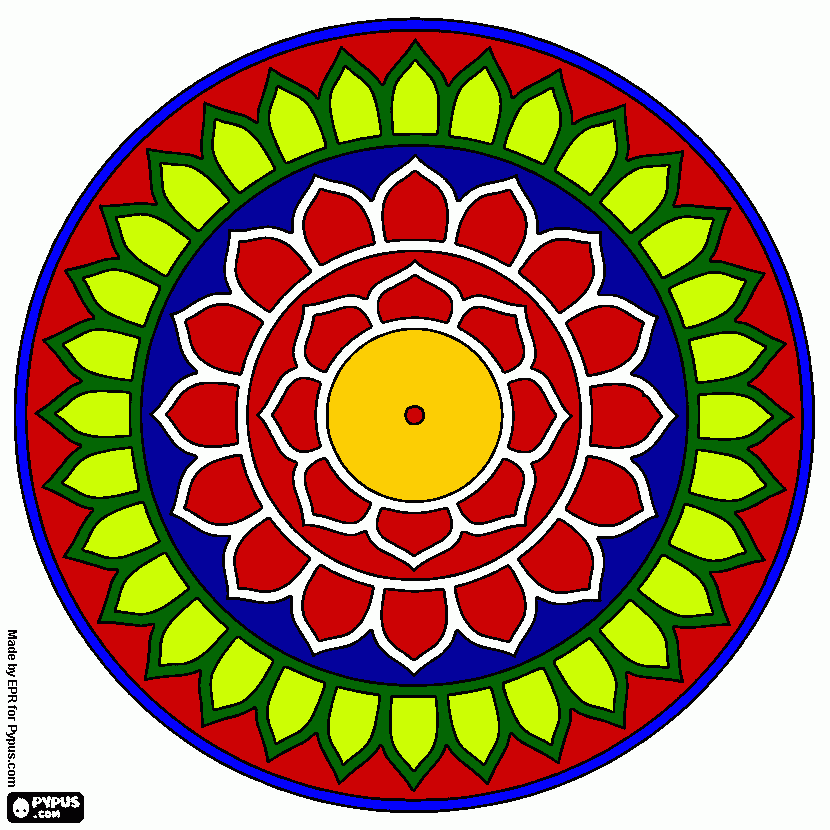 mandala rosso da colorare