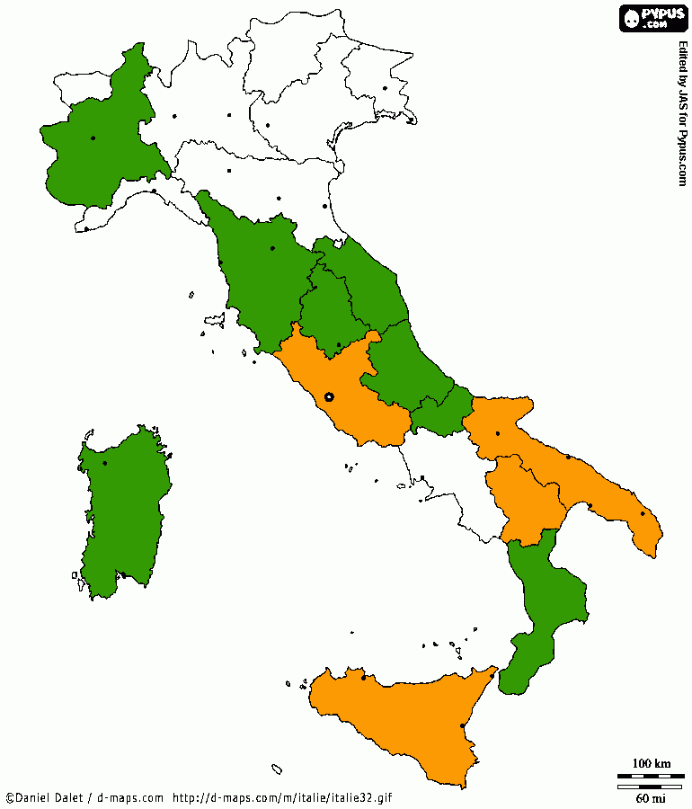 mappa italia tpg da colorare