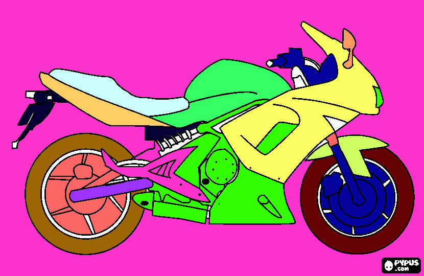 moto colorata da giacomo da colorare