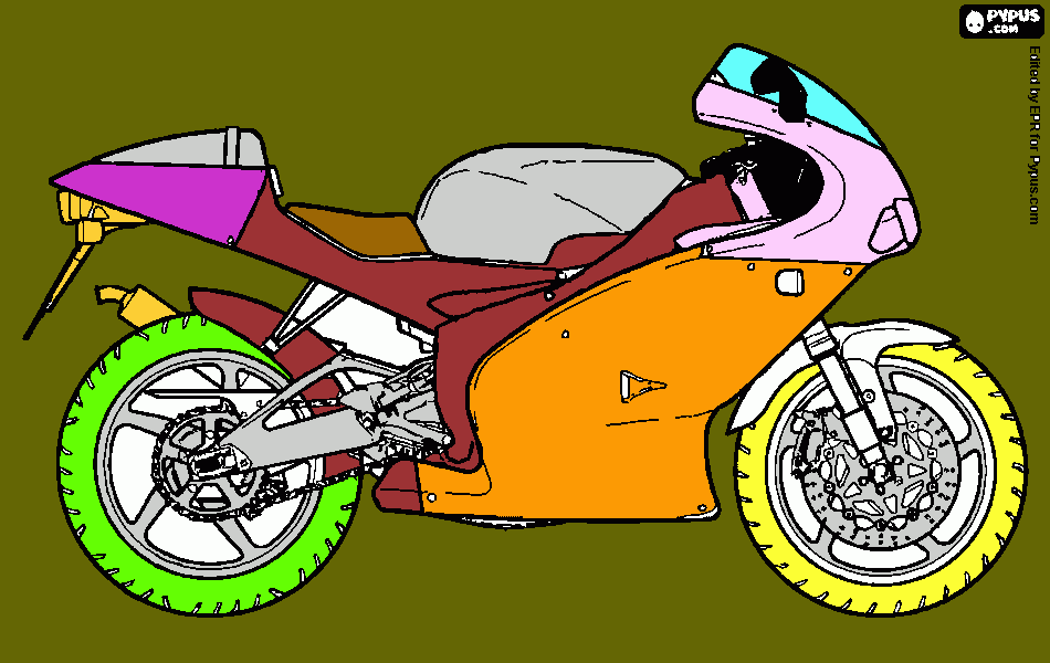 moto da tampare di Pietro  da colorare