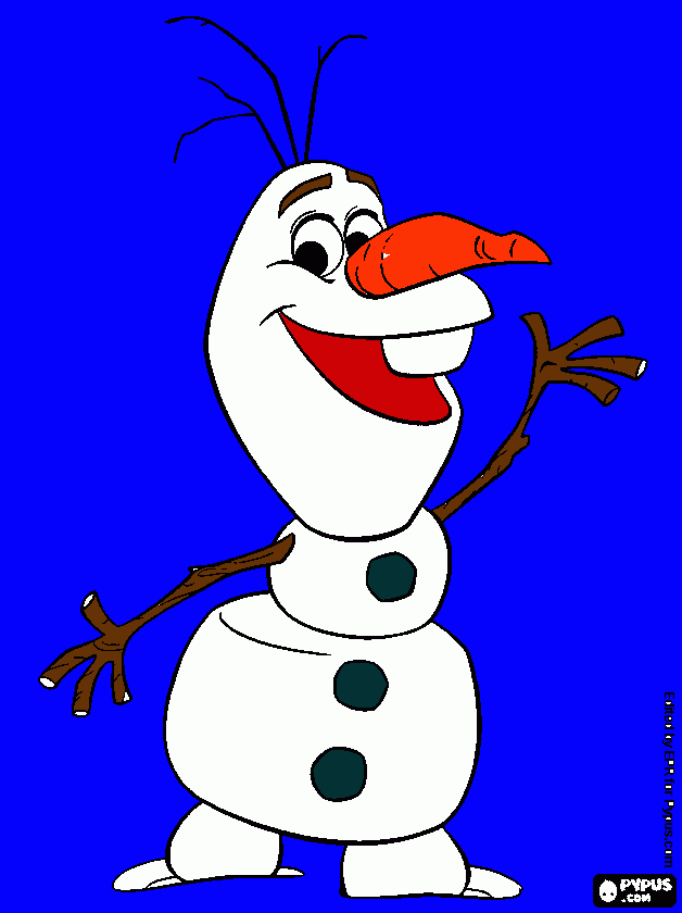 olaf di frozen da colorare