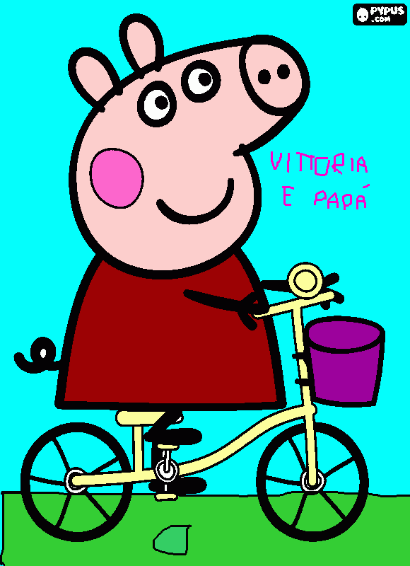 peppa in bici! da colorare