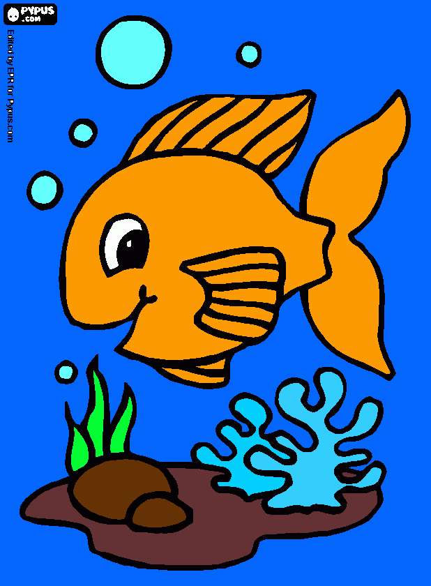 pesce arancione da colorare