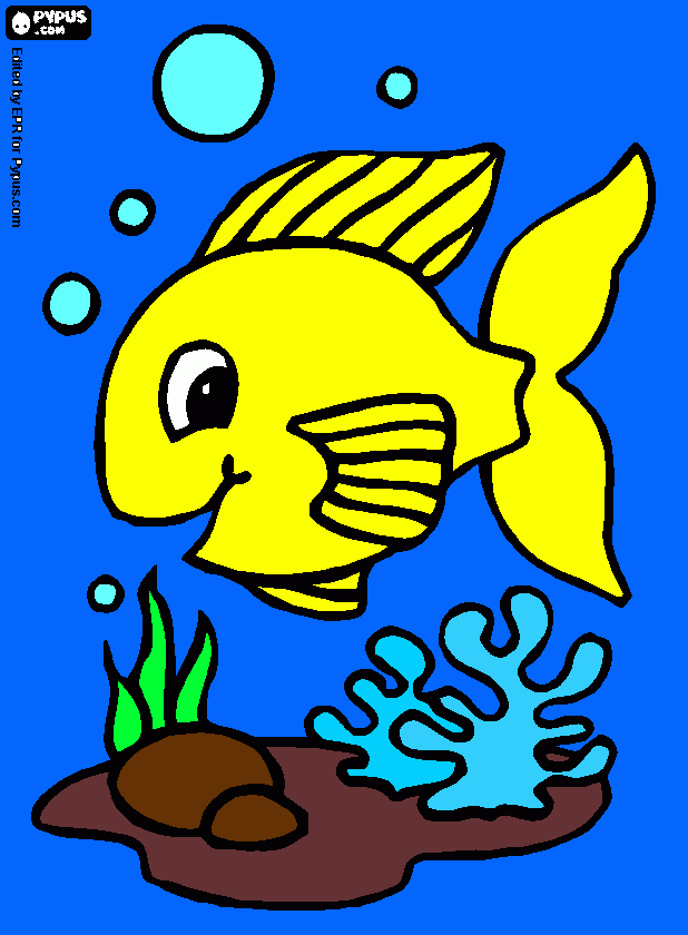 pesce giallo da colorare