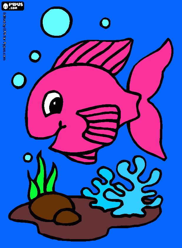 pesce rosa da colorare