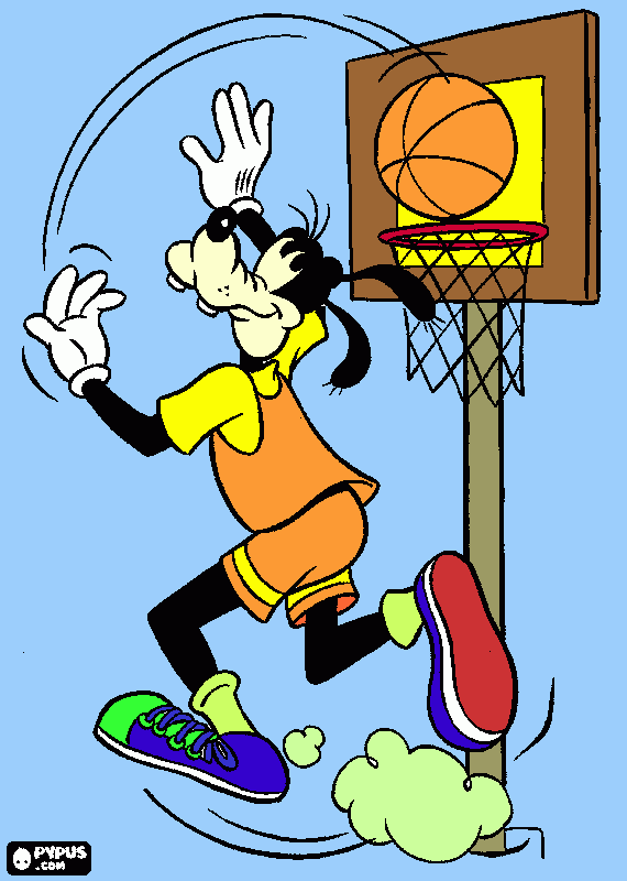 pippo basket da colorare