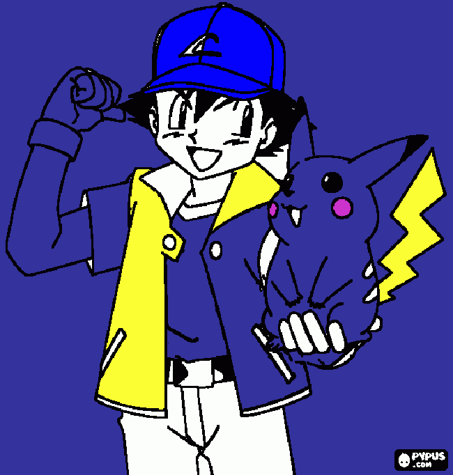 pokemon ash da colorare