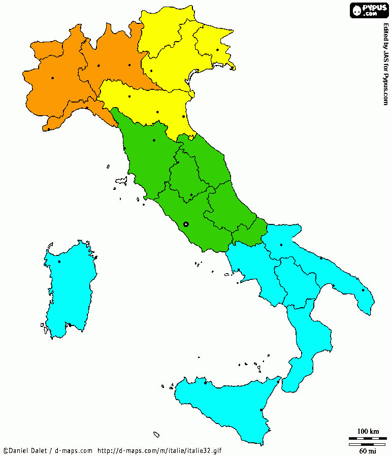 regioni Italia da colorare