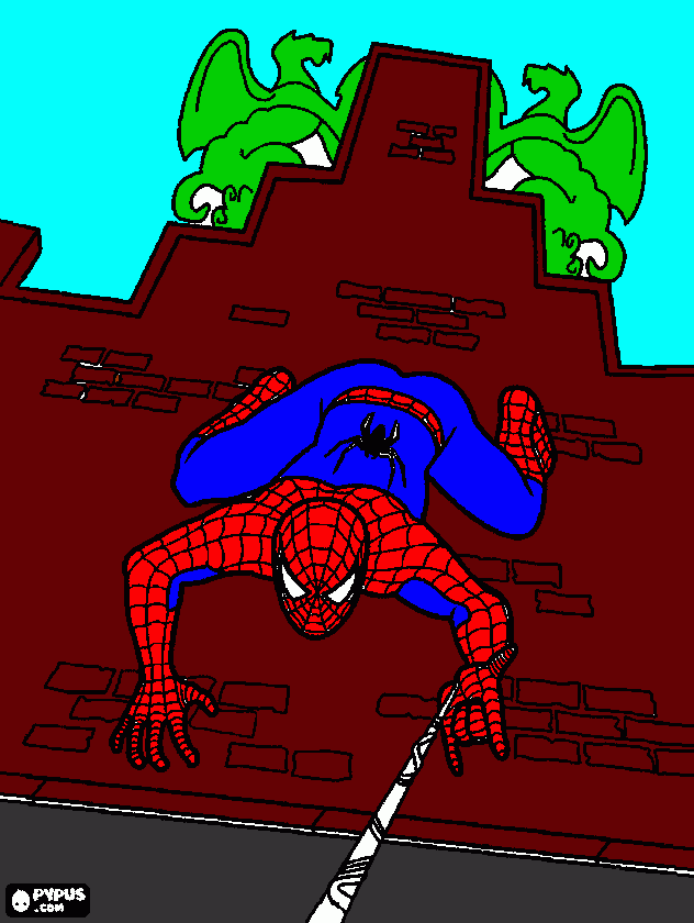 spiderman muro da colorare