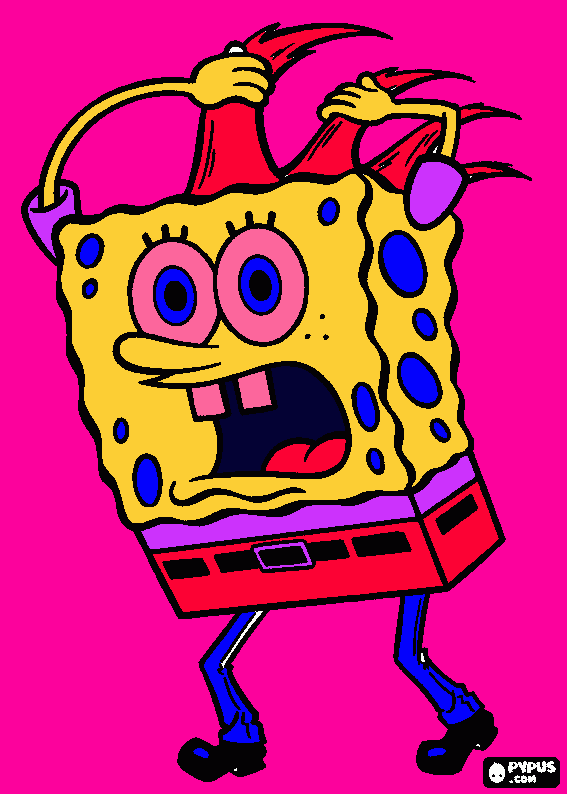 spongebob si strappa i capelli da colorare