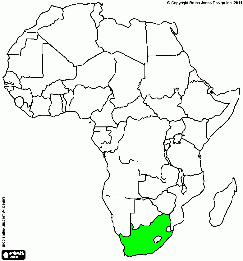 sud africa da colorare