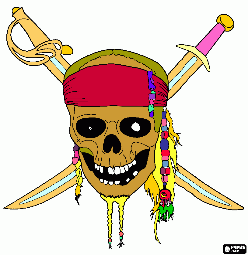 teschio pirata da colorare