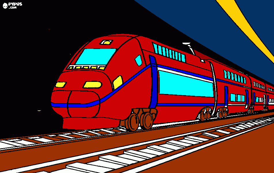 treno  colorato da colorare