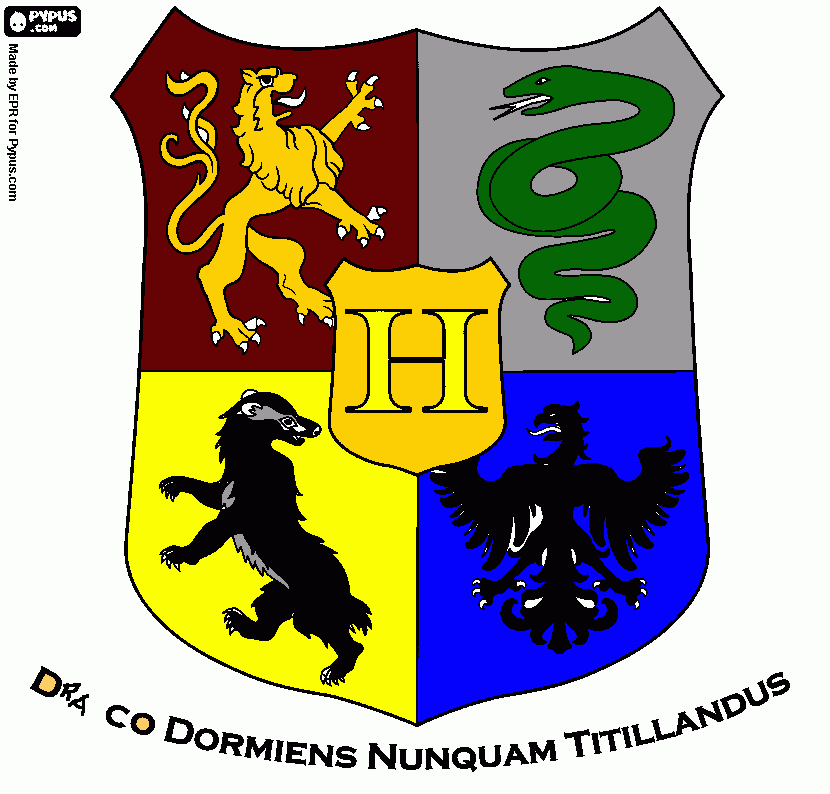 é lo stemma di hogwarts da colorare